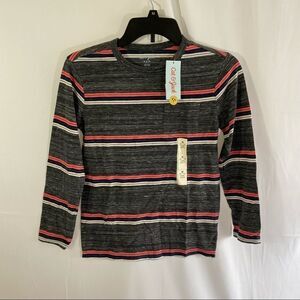 Cat & Jack Girls’ Long Sleeve Striped Crew Neck Teeshirt